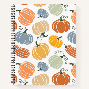 Colourful Autumn Pumpkins Pattern Notebook