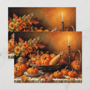 Colourful Autumn Pumpkins Postcard
