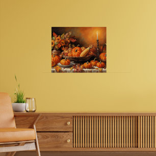 Colourful Autumn Pumpkins Poster
