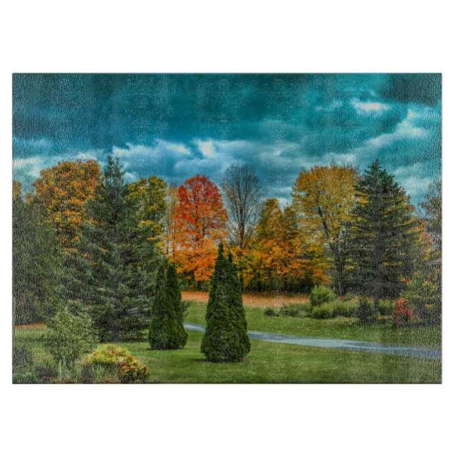 Colourful Autumn Scenic Photo Cutting Board (Front)