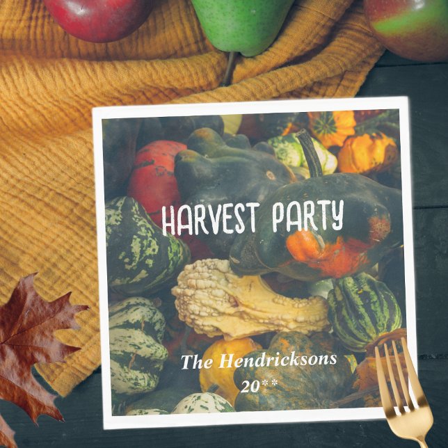  Colourful autumn squash and pumpkins Napkin (Creator Uploaded)
