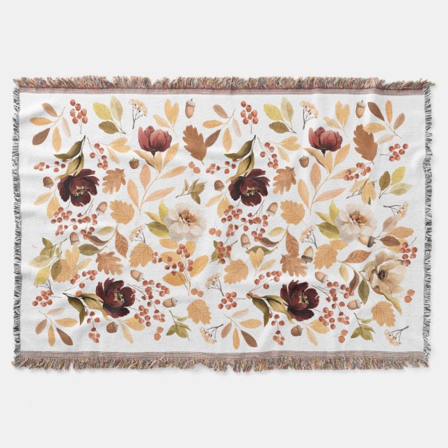 Colourful Autumn Throw Blanket (Front)