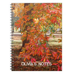 Colourful Autumn Tree Personalised Notebook