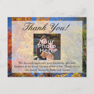 Colourful Autumn Trees Fall Wedding/Thank You Postcard
