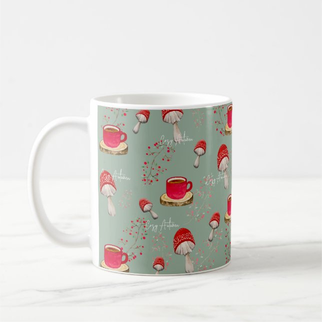 Colourful autumn watercolor pattern coffee mug (Left)