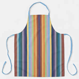 Colourful Autumn Winter Coloured Vertical Striped Apron