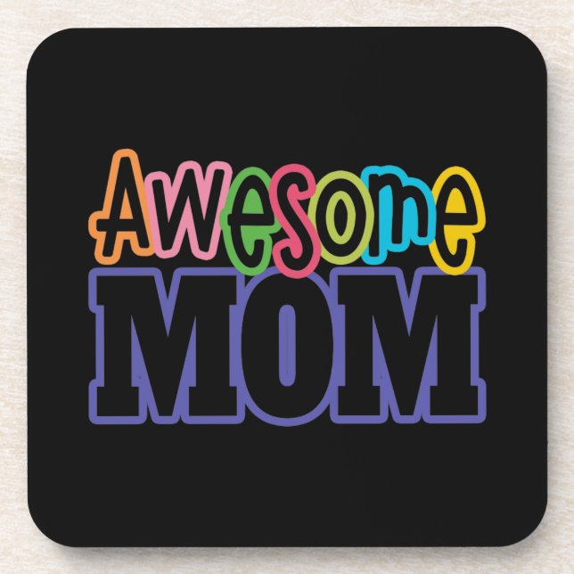 Colourful Awesome Mum Mother's Day | Coaster (Front)