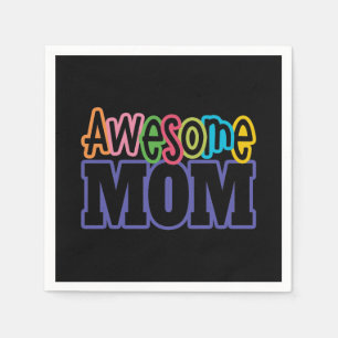 Colourful Awesome Mum Mother's Day Paper Napkin
