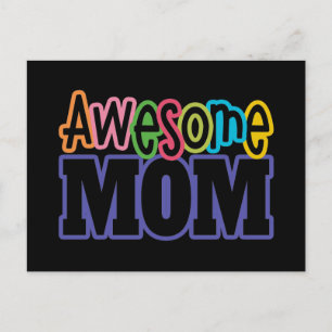 Colourful Awesome Mum Mother's Day Postcard