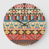 Colourful Aztec: birds, flowers pattern.