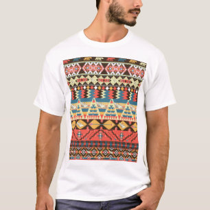 Colourful Aztec: birds, flowers pattern. T-Shirt