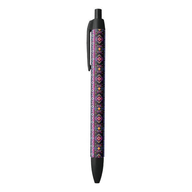 Colourful Aztec Black Ink Pen (Top (Vertical))
