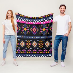 Colourful Aztec Fleece Blanket