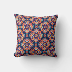 Colourful Aztec Geometric Pattern Cushion