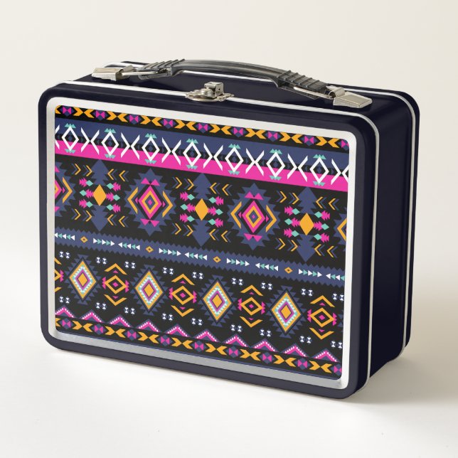 Colourful Aztec Metal Lunch Box (Front)