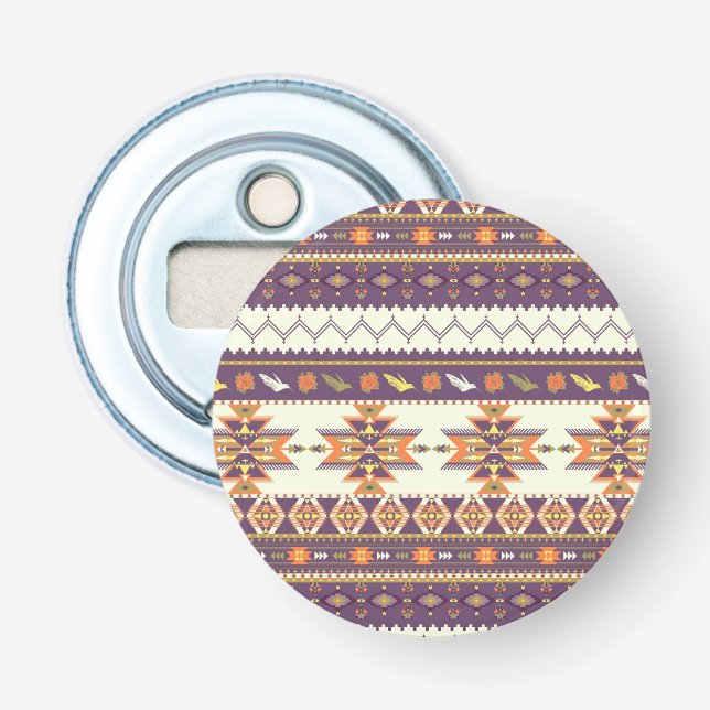 Colourful aztec pattern bottle opener (Front)