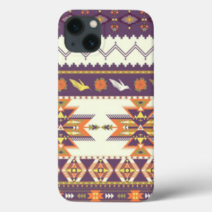 Colourful aztec pattern iPhone 13 case