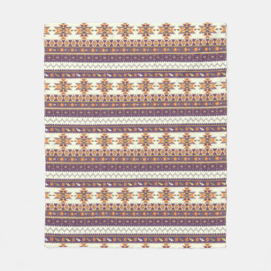 Colourful aztec pattern fleece blanket