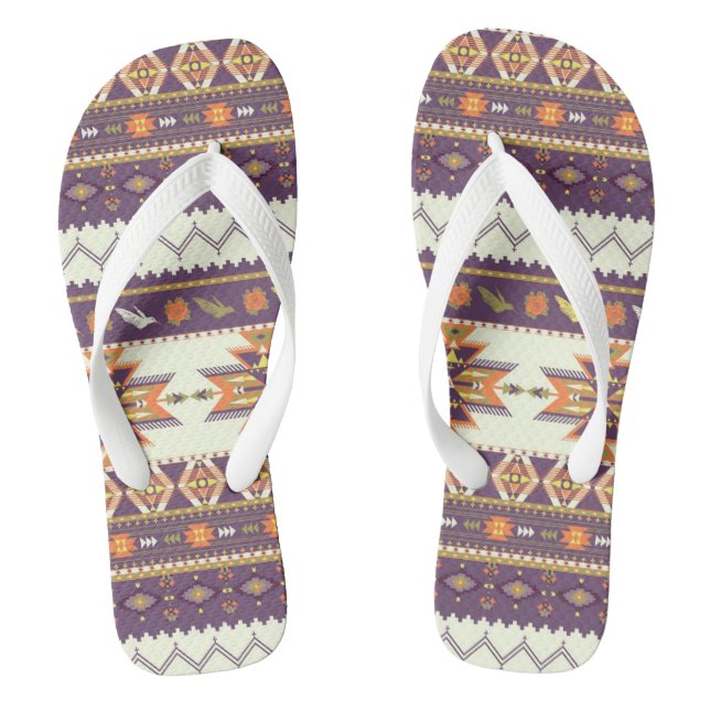 Colourful aztec pattern jandals (Footbed)