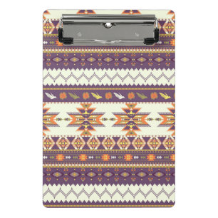 Colourful aztec pattern mini clipboard