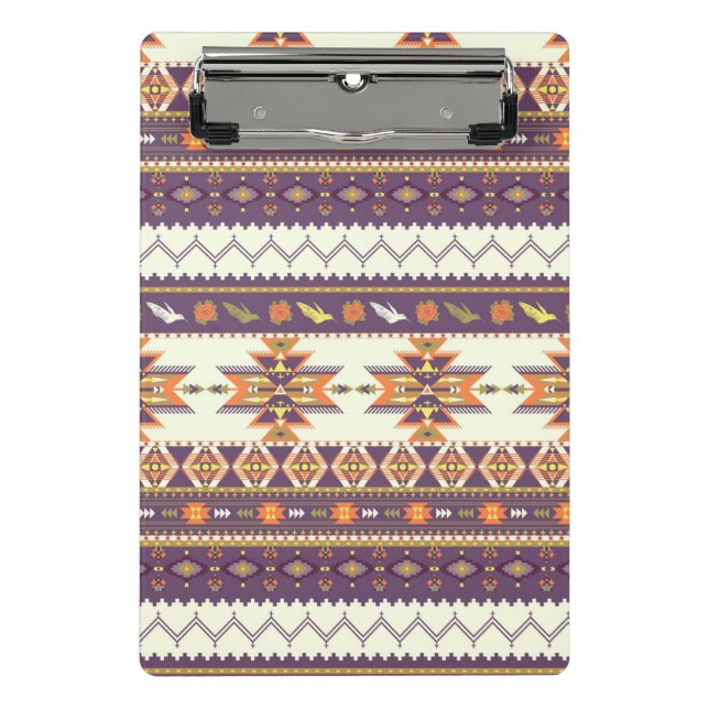 Colourful aztec pattern mini clipboard (Front)