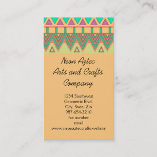 Colourful Aztec Pattern Southwest Geometric Crafts Business Card