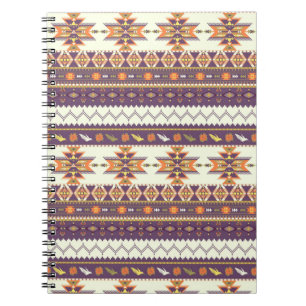 Colourful aztec pattern spiral notebook