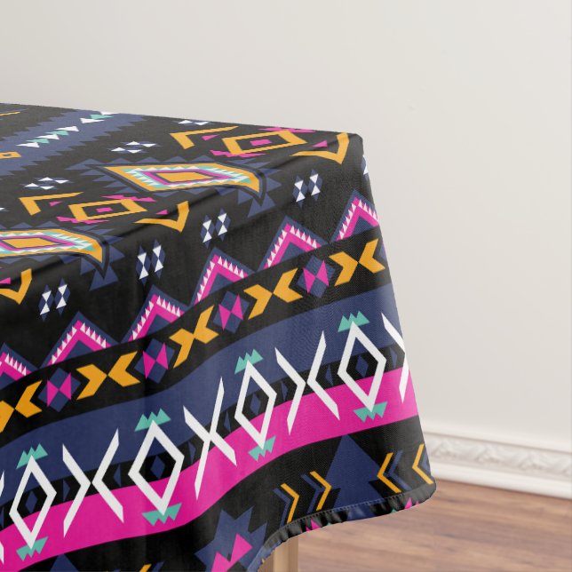 Colourful Aztec Tablecloth (In Situ)