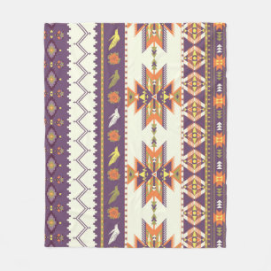 Colourful Aztec: vibrant seamless pattern. Fleece Blanket