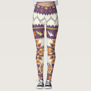 Colourful Aztec: vibrant seamless pattern. Leggings