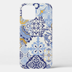 Colourful Azulejos tiles: hand-drawn pattern. iPhone 12 Case