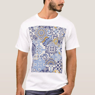 Colourful Azulejos tiles: hand-drawn pattern. T-Shirt