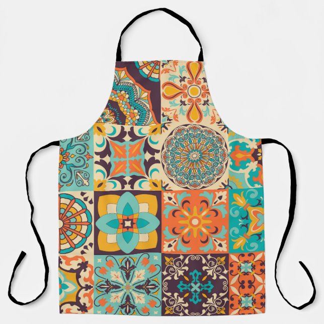 Colourful Azulejos Traditional Tiles Set Apron (Front)