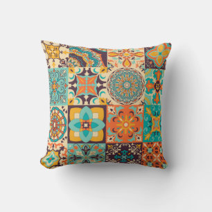 Colourful Azulejos Traditional Tiles Set Cushion