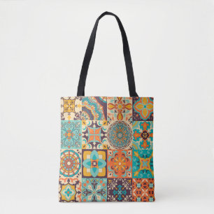 Colourful Azulejos Traditional Tiles Set Tote Bag