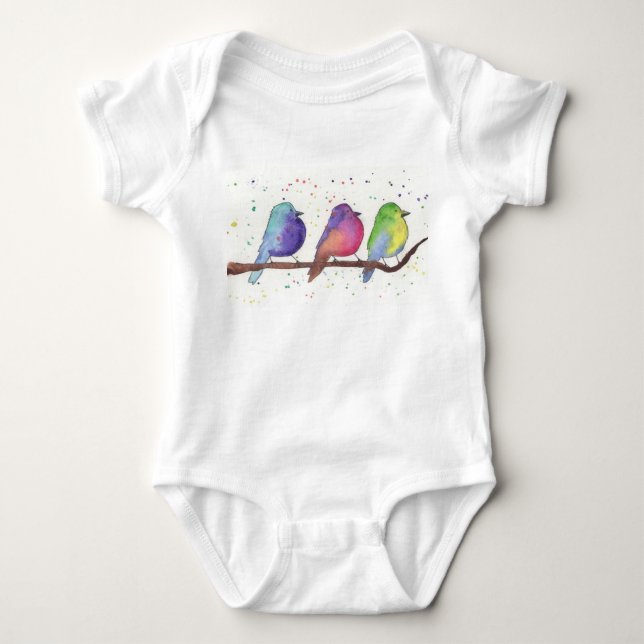Colourful Baby Birds Bodysuit (Front)