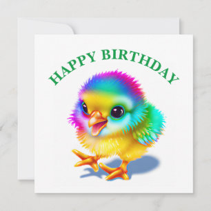 Colourful Baby Chicken Holiday Card