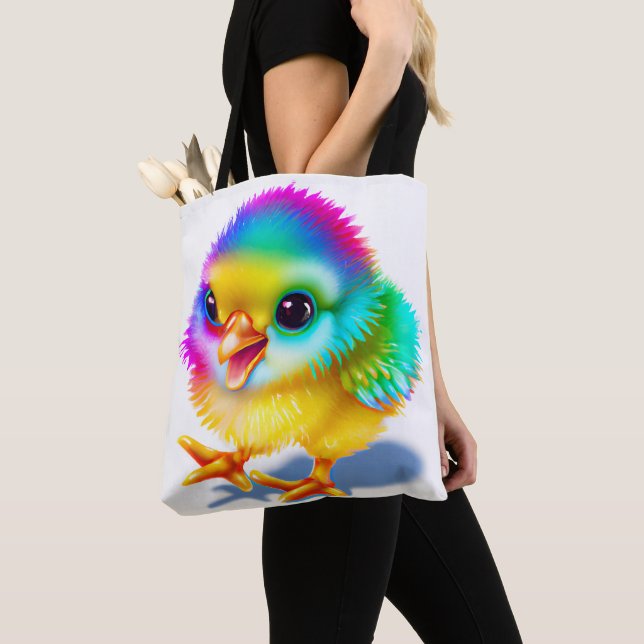 Colourful Baby Chicken Tote Bag (Close Up)