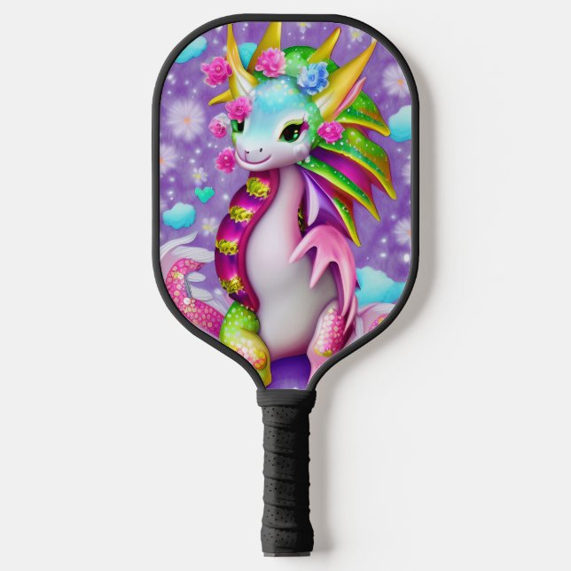 Colourful Baby Dragon  Pickleball Paddle (Front)