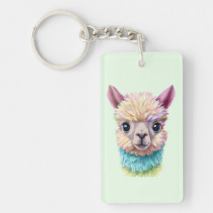 Colourful Baby Lama Key Ring