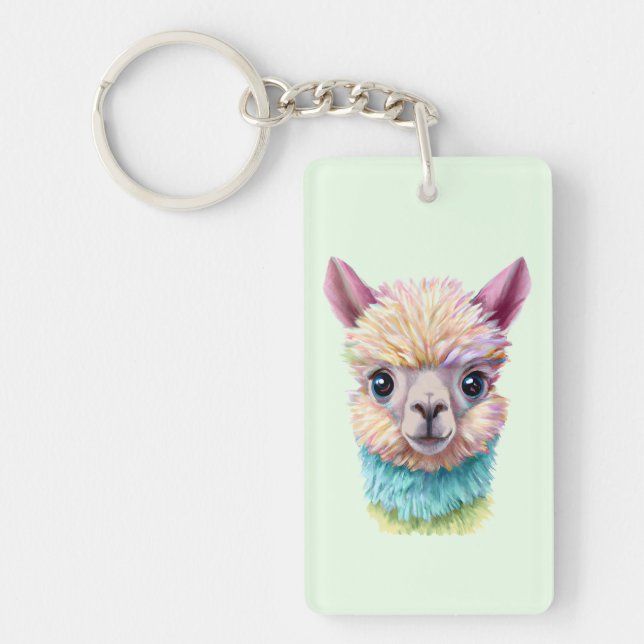 Colourful Baby Lama Key Ring (Front)