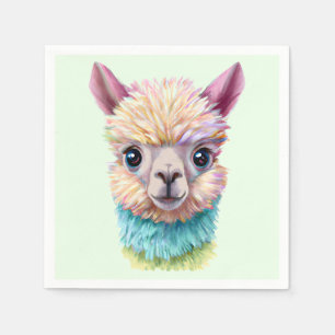 Colourful Baby Lama Napkin