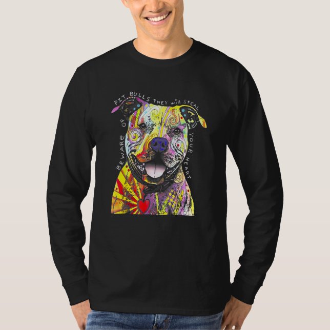 Colourful Baby Pit Bull Terrier Dad Mum Kidding T-Shirt (Front)