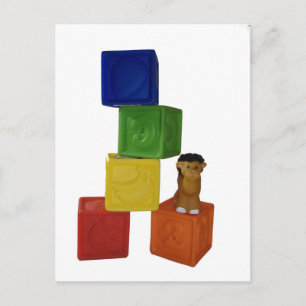 colourful baby play blocks postcard