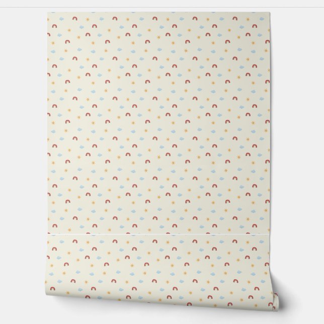 colourful baby room wallpaper (Unrolling)