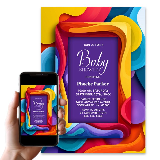 Colourful Baby Shower Invitation (Creator Uploaded)