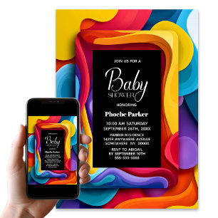 Colourful Baby Shower Invitation