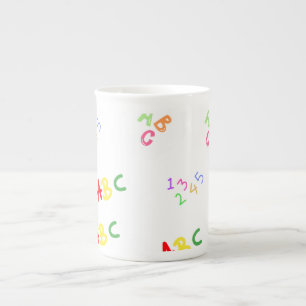 Colourful Back to School Art Design. Bone China Mug