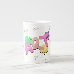Colourful Back to School Art Design. Bone China Mug