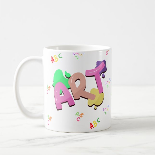 Colourful Back to School Art Design.  Coffee Mug (Left)